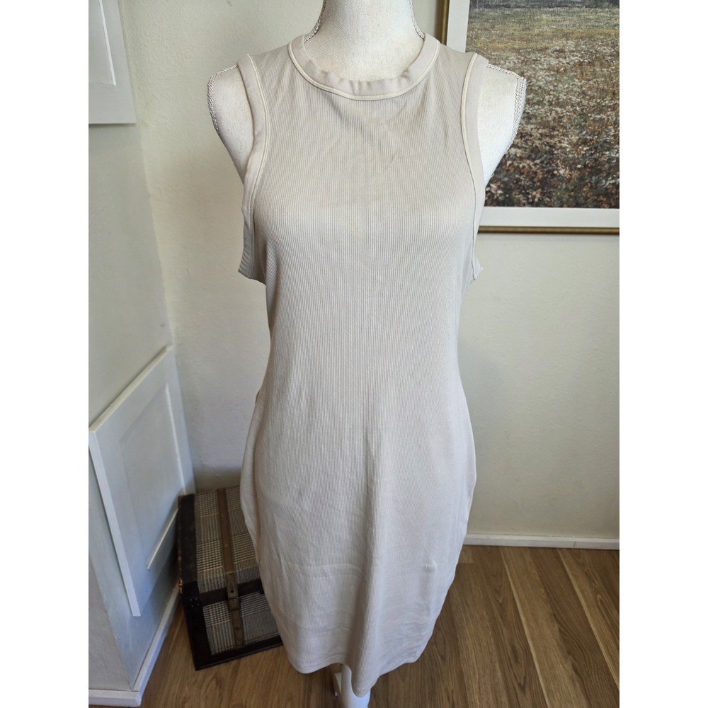Skims Cotton Rib Tank Dress Stone 2X Mini Gray NWT